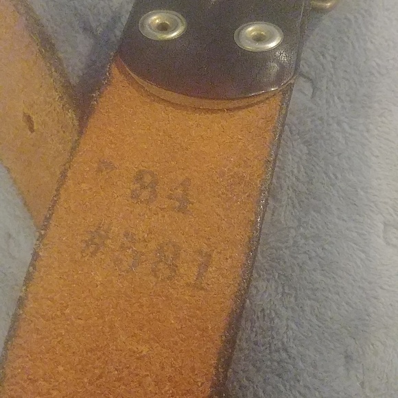 Brass and leather Dollar sign vintage belt - Picture 4 of 8